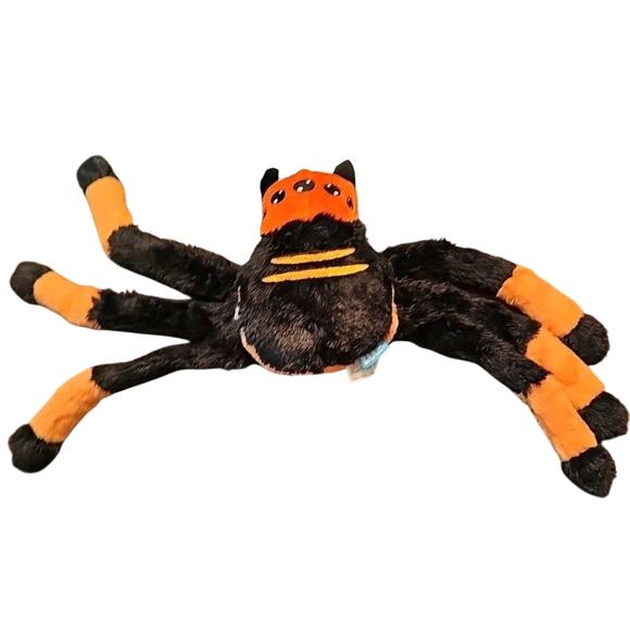 Bark Haunted Hounds Dancing Clancy Spider Dog Toy New Black & Orange Squeaker - Picture 1 of 3